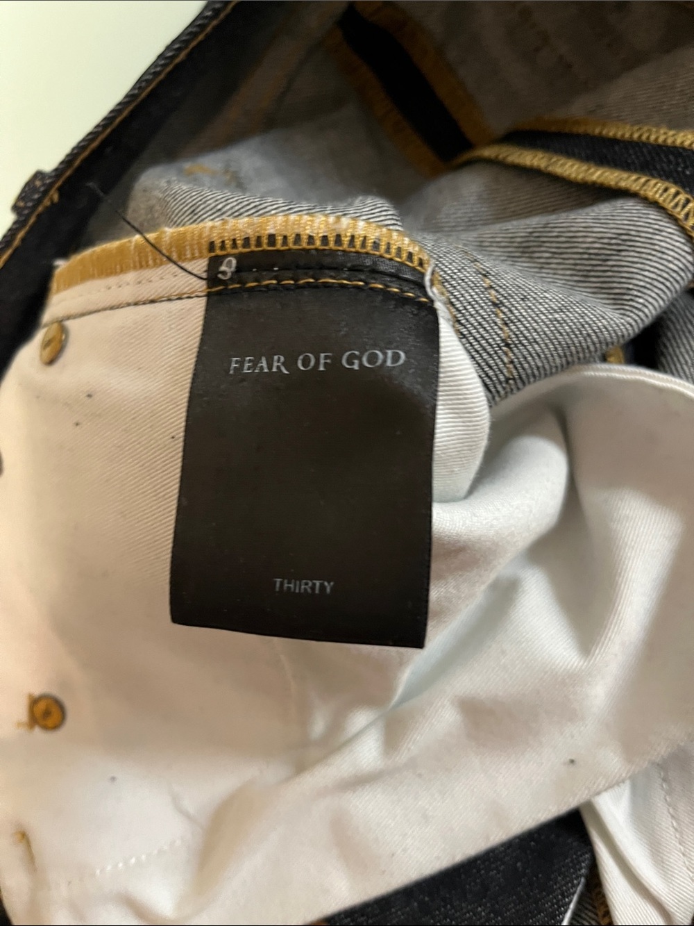 Fear of god Men's Raw Denim ss25 Brand New Crease Jeans nwot rare 30w zip ankle - Picture 14 of 17